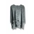 %100 Pamuk Triko Tunik Bluz– 38-52 Beden Uyumlu-Gri