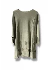 %100 Pamuk Triko Tunik Bluz– 38-52 Beden Uyumlu-Taş