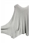 Merserize oversize asimetrik tek cepli triko