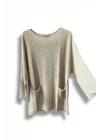 Merserize Triko Kadın Oversize Tunik - 38-52 Beden Uyumlu Standart Beden