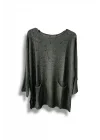 Merserize Triko Kadın Oversize Tunik - 38-52 Beden Uyumlu Standart Beden
