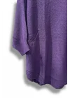 Oversize Cepli Merserize Bluz | 38-52 Beden Uyumlu Rahat Kalıp Triko