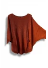 Oversize Cepli Merserize Bluz | 38-52 Beden Uyumlu Rahat Kalıp Triko