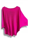 Merserize Triko Oversize Bluz - 38-52 Beden Uyumlu - Salaş Kazak