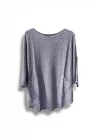 Merserize Triko Oversize Bluz - 38-52 Beden Uyumlu - Salaş Kazak