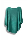 Merserize Triko Oversize Bluz - 38-52 Beden Uyumlu - Salaş Kazak