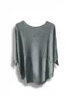 Merserize Triko Oversize Bluz - 38-52 Beden Uyumlu - Salaş Kazak