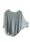 Merserize Triko Oversize Bluz - 38-52 Beden Uyumlu - Salaş Kazak