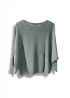 Oversize Merserize Triko Cepli ve Ajurlu Tasarım Bluz- 38-52 Beden Arası Uyumlu