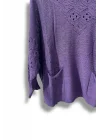 Oversize Merserize Triko Cepli ve Ajurlu Tasarım Bluz- 38-52 Beden Arası Uyumlu