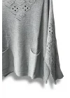 Oversize Merserize Triko Cepli ve Ajurlu Tasarım Bluz- 38-52 Beden Arası Uyumlu