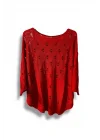Oversize Merserize Triko Bluz - Delikli Desenli Kazak (38-52 Beden)