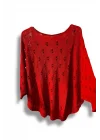 Oversize Merserize Triko Bluz - Delikli Desenli Kazak (38-52 Beden)