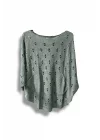 Oversize Merserize Triko Bluz - Delikli Desenli Kazak (38-52 Beden)