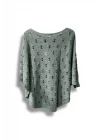 Oversize Merserize Triko Bluz - Delikli Desenli Kazak (38-52 Beden)