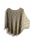 Oversize Merserize Triko Bluz - Delikli Desenli Kazak (38-52 Beden)