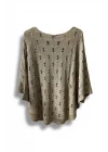 Oversize Merserize Triko Bluz - Delikli Desenli Kazak (38-52 Beden)