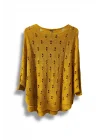 Oversize Merserize Triko Bluz - Delikli Desenli Kazak (38-52 Beden)