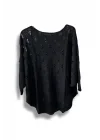 Oversize Merserize Triko Bluz - Delikli Desenli Kazak (38-52 Beden)