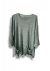 Merserize Oversize Triko Bluz – Standart Beden (38-48 Uyumlu) – Şık ve Rahat Tasarım