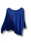 Oversize Cepli Merserize Bluz | 38-52 Beden Uyumlu Rahat Kalıp Triko