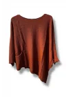 Oversize Cepli Merserize Bluz | 38-52 Beden Uyumlu Rahat Kalıp Triko