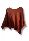Oversize Cepli Merserize Bluz | 38-52 Beden Uyumlu Rahat Kalıp Triko