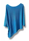 Oversize Cepli Merserize Bluz | 38-52 Beden Uyumlu Rahat Kalıp Triko