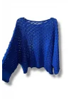 Kadın Merserize Triko Bluz Oversize Standart Beden 38-52 Uyumlu Salaş