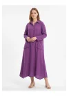 Kadın %100 Pamuk Oversize Maxi Elbise 38/48 Beden Uyumlu Cep Detaylı Rahat Kalıp