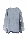 Bohem kadın kot ceket kaftan-mavi