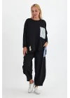 Denim cepli oversize takım-Siyah