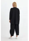Denim cepli oversize takım-Siyah