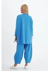 Denim cepli oversize takım-Mavi