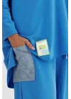 Denim cepli oversize takım-Mavi