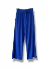 Dökümlü düz kesim bağcıklı pantolon-Yeşil
