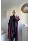 Bordo %100 pamuk dokuma yıkamalı kaftan oversize kalıp standart beden 38/48 uyumlu
