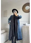Siyah Kot kaftan Oversize kalıp standart beden 38/48 uyumlu