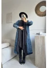 Siyah Kot kaftan Oversize kalıp standart beden 38/48 uyumlu