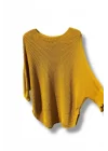 Kadın Merserize Triko Bluz Oversize Salaş Kalıp 38-52 Beden Uyumlu-Hardal sarı