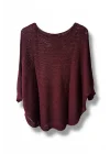 Kadın Merserize Triko Bluz Oversize Salaş Kalıp 38-52 Beden Uyumlu-Bordo