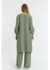 Keten düğmeli oversize italyan ikili takım-Haki