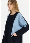 Kot parçalı oversize elbise-Siyah