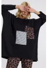 Leopar desen cep detaylı takım