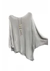 Merserize oversize asimetrik tek cepli triko-Bej