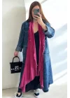 Pamuk Garnili Kot Kaftan-Fuşya
