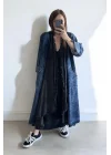 Pamuk Garnili Kot Kaftan-Siyah