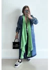 Pamuk Garnili Kot Kaftan-Yeşil