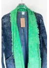 Pamuk Garnili Kot Kaftan-Yeşil