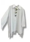Sardunya oversize uzun tunik gömlek-Beyaz